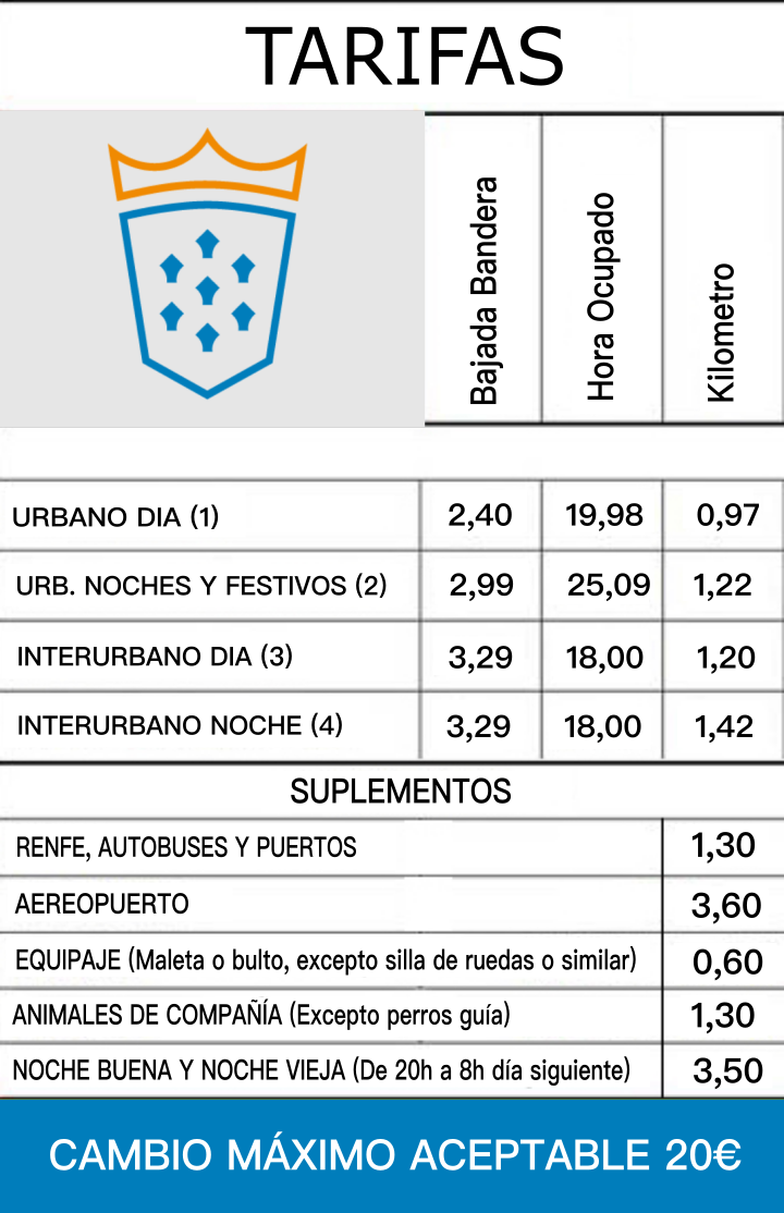 tarifas radio taxi alcantarilla